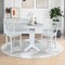 International Concepts 30 in. Solid Wood Round Top Pedestal Dining Table with 2 Counter Height Stools in White K08-30RT-23B-S6132-2 - alternate 2